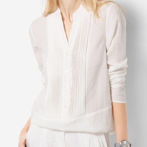 White Michael Kors Pleated Tunic